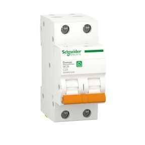 Schneider Domae MCB - 2P, 25 A, C Curve, 6000 A - Miniature circuit breaker - DOMF01225
