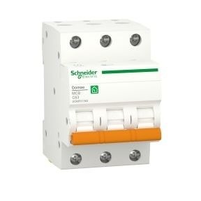 Schneider Domae MCB - 3P, 63 A, C Curve, 6000 A - Miniature circuit breaker - DOMF01363