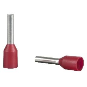 Schneider Cable end insulated, 1mm, medium size, red, 10 bags, NF - DZ5CE010