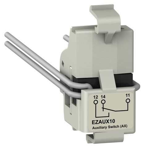 Schneider EasyPact EZC auxiliary switch AX, EasyPact EZC 100, EasyPact CVS 100BS, 1 common point changeover contact - EZAUX10