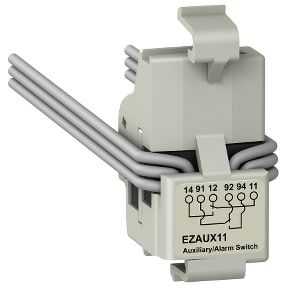 Schneider EasyPact EZC auxiliary and alarm switch AL AX, EasyPact EZC 100, EasyPact CVS 100BS, 2 common point changeover contacts - EZAUX11