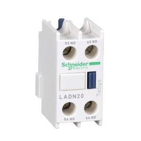 Schneider TeSys D - auxiliary contact block - 2NO - screw-clamps terminals - LADN20