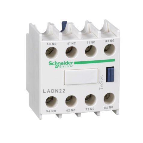 Schneider TeSys D - auxiliary contact block - 2NO+2NC - screw-clamps terminals - LADN22