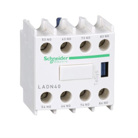 Schneider TeSys D - auxiliary contact block - 4NO - screw clamp terminals - LADN40