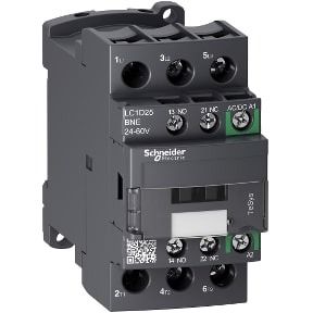 Schneider Kontaktor TeSys D - 3P, 25A, 24-60V, AC/DC coil, 3NO, AC-3 -<=440V - LC1D25BNE