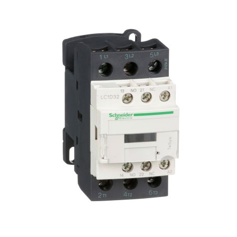 Schneider Kontaktor TeSys D - 3P, 32A, 24V, AC coil, 3NO, AC-3 -<=440V - LC1D32B7