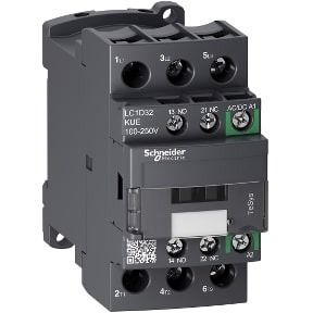 Schneider Kontaktor TeSys D - 3P, 32A, 110-250V, AC/DC coil, 3NO, AC-3 -<=440V - LC1D32KUE