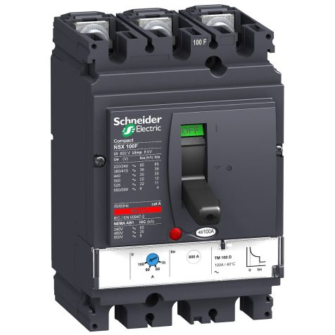 Schneider MCCB NSX 100F - TMD - 3 poles 3d -  63 A - <630 circuit breaker - LV429632