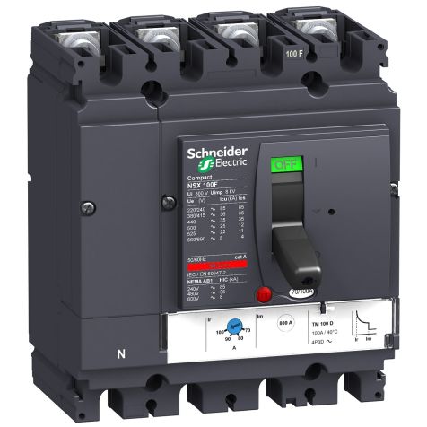 Schneider MCCB NSX 100F - TMD - 4 poles 3d -  25 A - <630 circuit breaker - LV429646