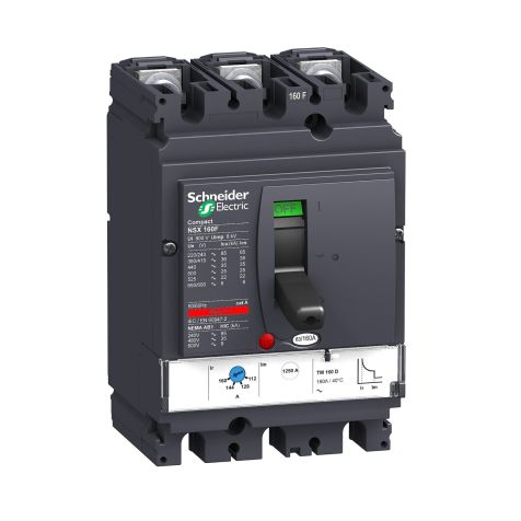 Schneider MCCB NSX 160F - TMD - 125 A - 3 poles 3d - <630 circuit breaker - LV430631