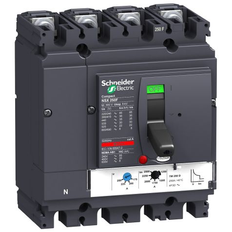 Schneider MCCB NSX 250F - TMD - 250 A - 4 poles 3d - <630 circuit breaker - LV431640