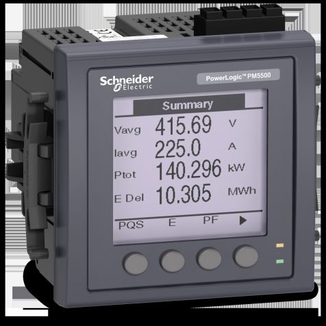 Schneider PM5560 powermeter w 1mod2eth - upto 63th H - 1,1M 4DI/2DO 52alarms - flush mount - METSEPM5560
