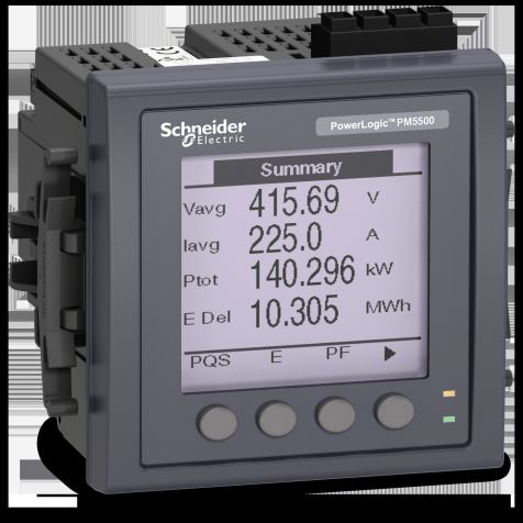 Schneider PM5560 powermeter w 1mod2eth - upto 63th H - 1,1M 4DI/2DO 52alarms - flush mount - METSEPM5560