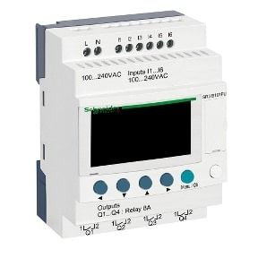 Schneider Zelio Logic - modular smart relay - 10 I O - 100..240V - AC - clock - display - SR3B101FU