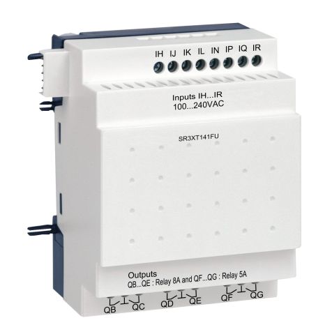 Schneider Zelio Logic - discrete I/O extension module - 14 I O - 100..240 V AC - for Zelio Logic - SR3XT141FU