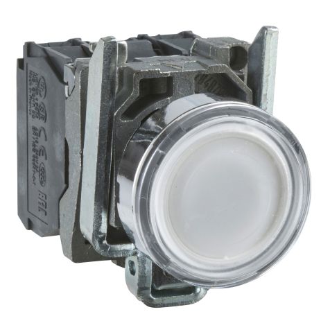 Schneider illum PushButton - XB4 - White - LED - 24V AC/DC - XB4BW31B5
