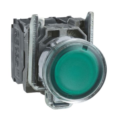 Schneider illum PushButton - XB4 - Green - LED - 230-240V AC - XB4BW33M5