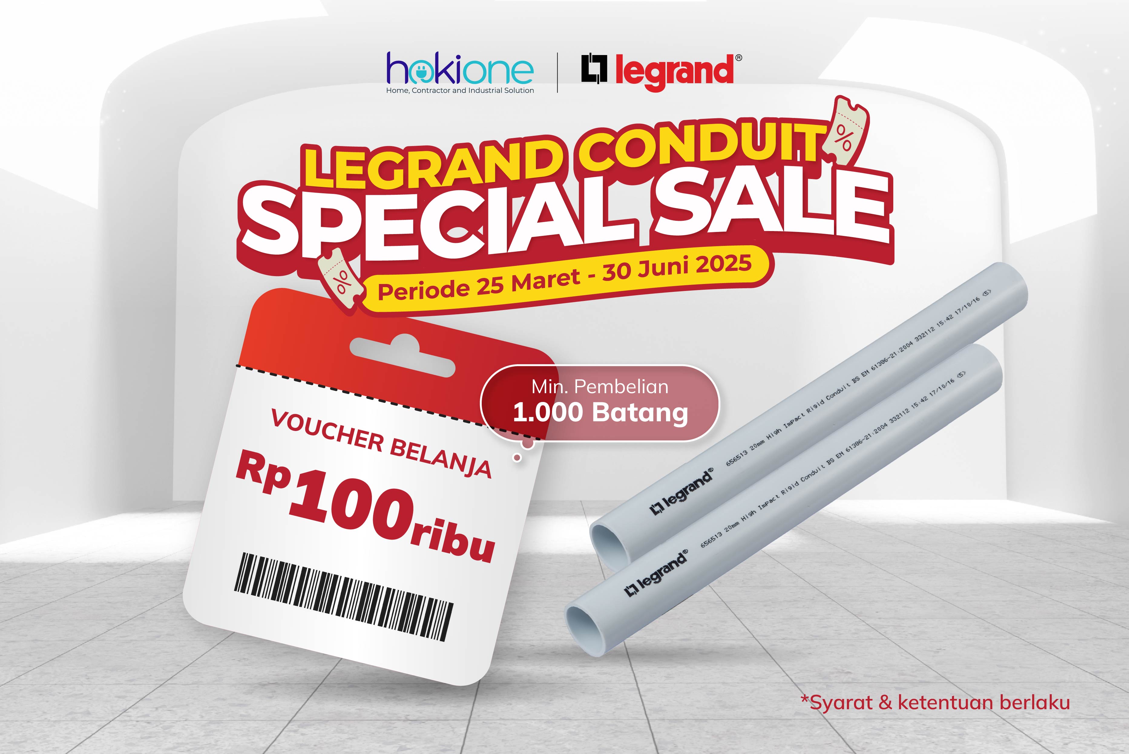 Promo Legrand Conduit Special Sale Berhadiah Voucher Belanja Rp100 Ribu Cuma di Hokione.id!