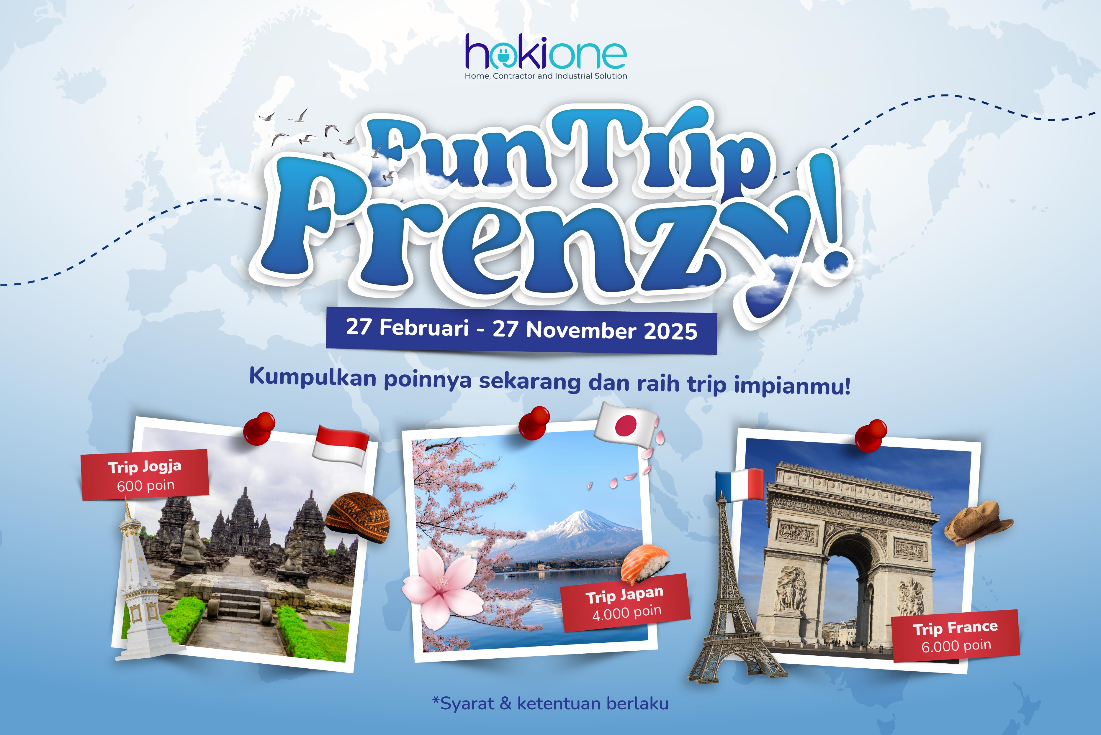 Menangkan Trip Gratis ke Jogja, Jepang, dan Prancis dalam Program “FunTrip Frenzy” di Hokione.id!